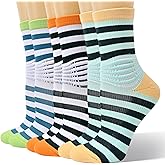 IRAMY Crew Compression Socks Ankle Support Moisture Wicking Plantar Fasciities Pain Relief 3 Packs