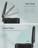 SONGMICS 50 L Kitchen Bin with Pedal Soft Close Inner Bucket Black LTB050B02 view 4