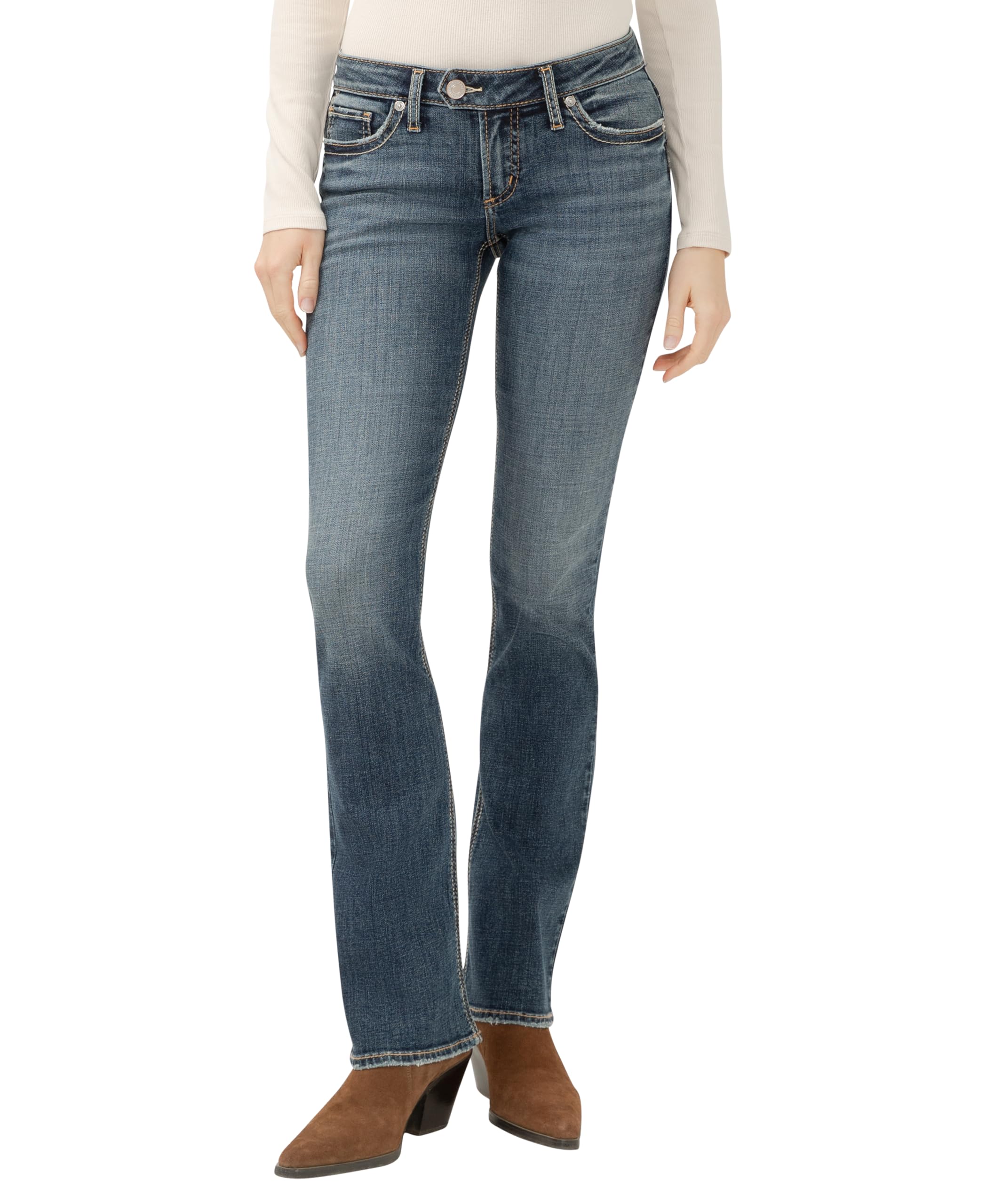 Silver Jeans Co. Women’s, Tuesday Low Rise Slim Bootcut Jeans, Medium Wash, 36W x 33L