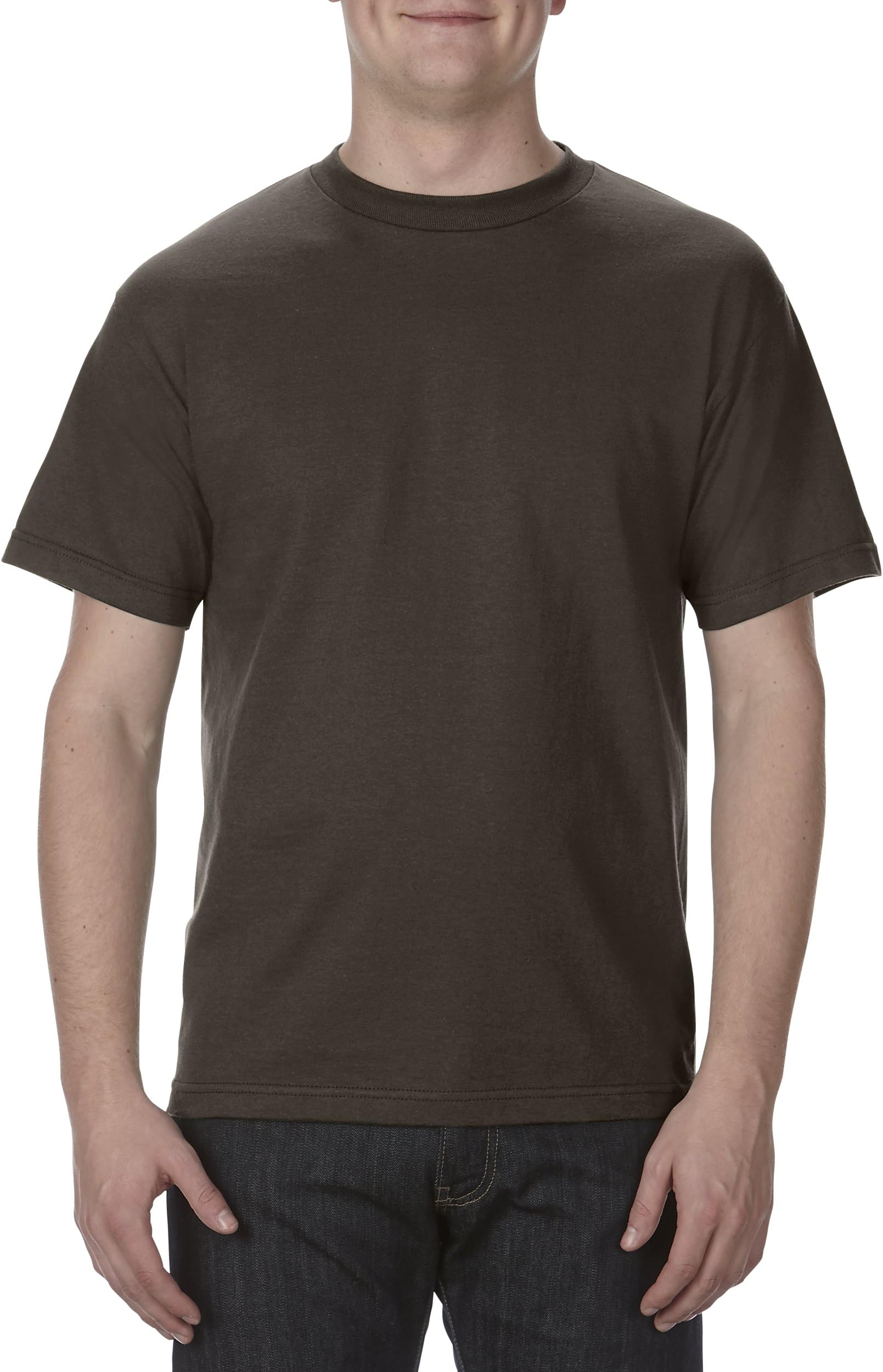 AAA Men's Classic Cotton Short Sleeve T-shirt, Dark Chocolate, 2XL