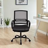 T-THREE Adjustable Ergonomic Office Chair Black Mesh Back 360° Swivel Lumbar view 7