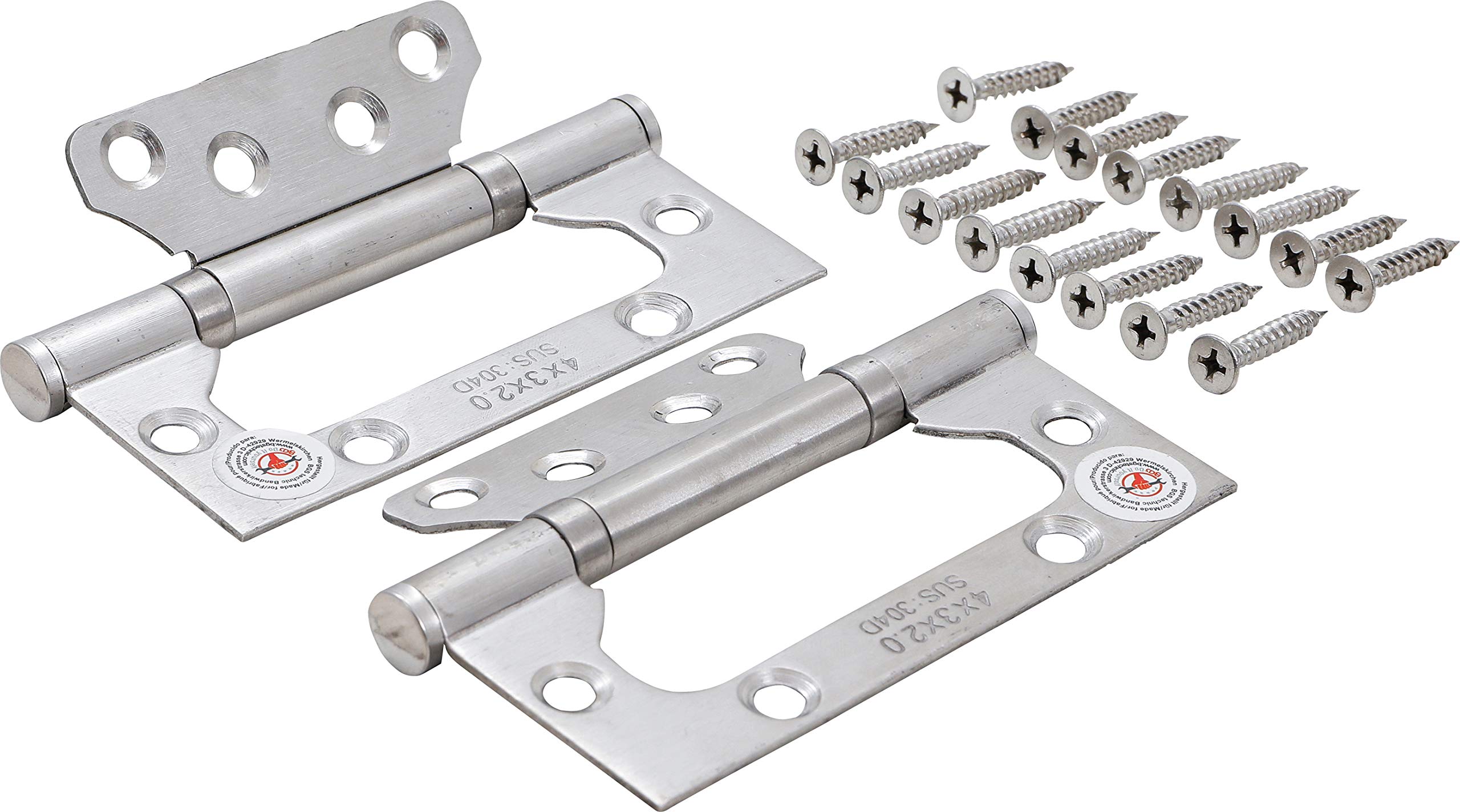 BGS Diy 80909 | Hinge Set | Stainless Steel | for space-saving installation | 100 x 50 mm | 2 pcs.