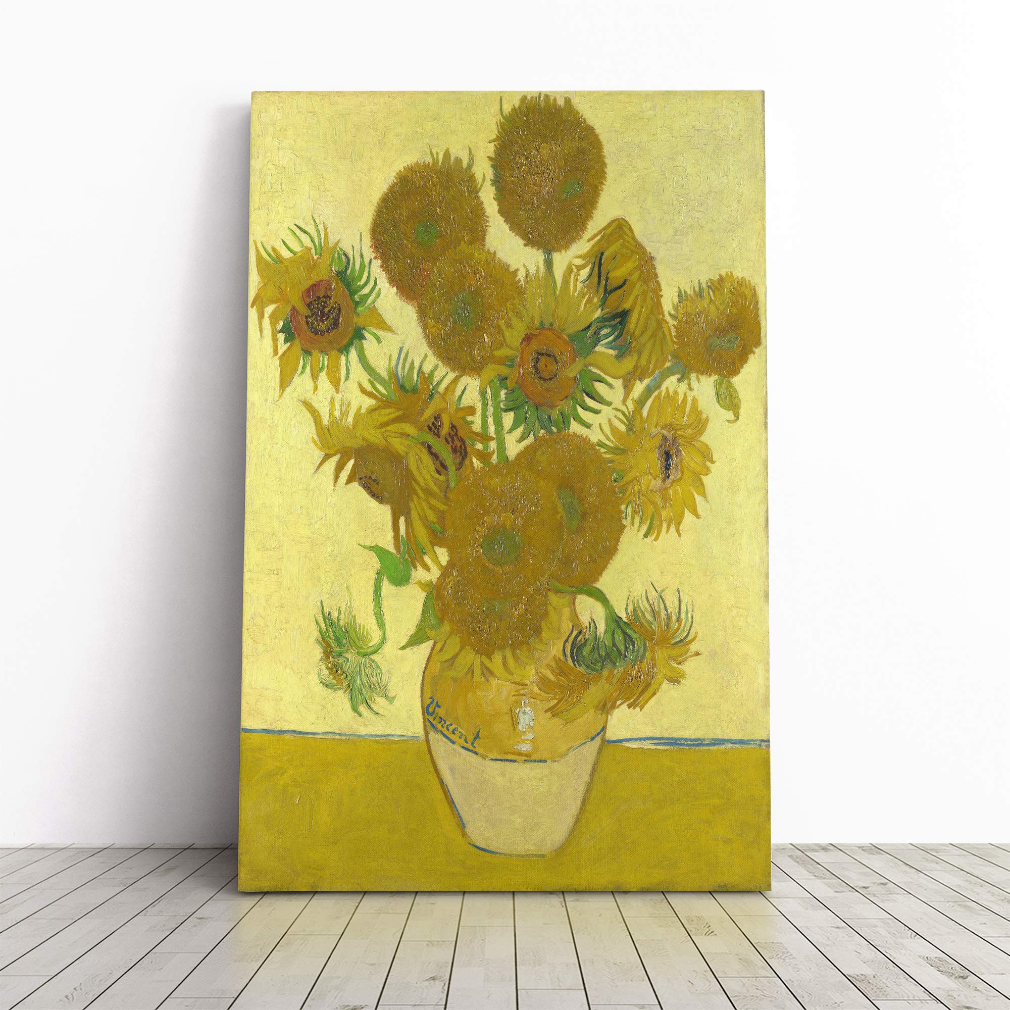 Vincent Van Gogh Sunflowers Canvas Print | Gallery Wrapped 30mm Frame Wall Art | 20x14 inches | Ready to Hang | Modern Floral Picture | Living Room Bedroom Lounge Office