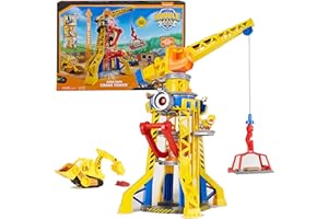 Rubble & Crew, Bark Yard Crane Tower Playset with Action Figure, Toy Bulldozer & Kinetic Build-It Play Sand, PAW Patrol Kids Toys for Boys & Girls 3+