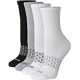 Hanes womens Cushioned Crew Socks, Absolute Active Crew Socks for Women, Seamless Toe, 4-pairs