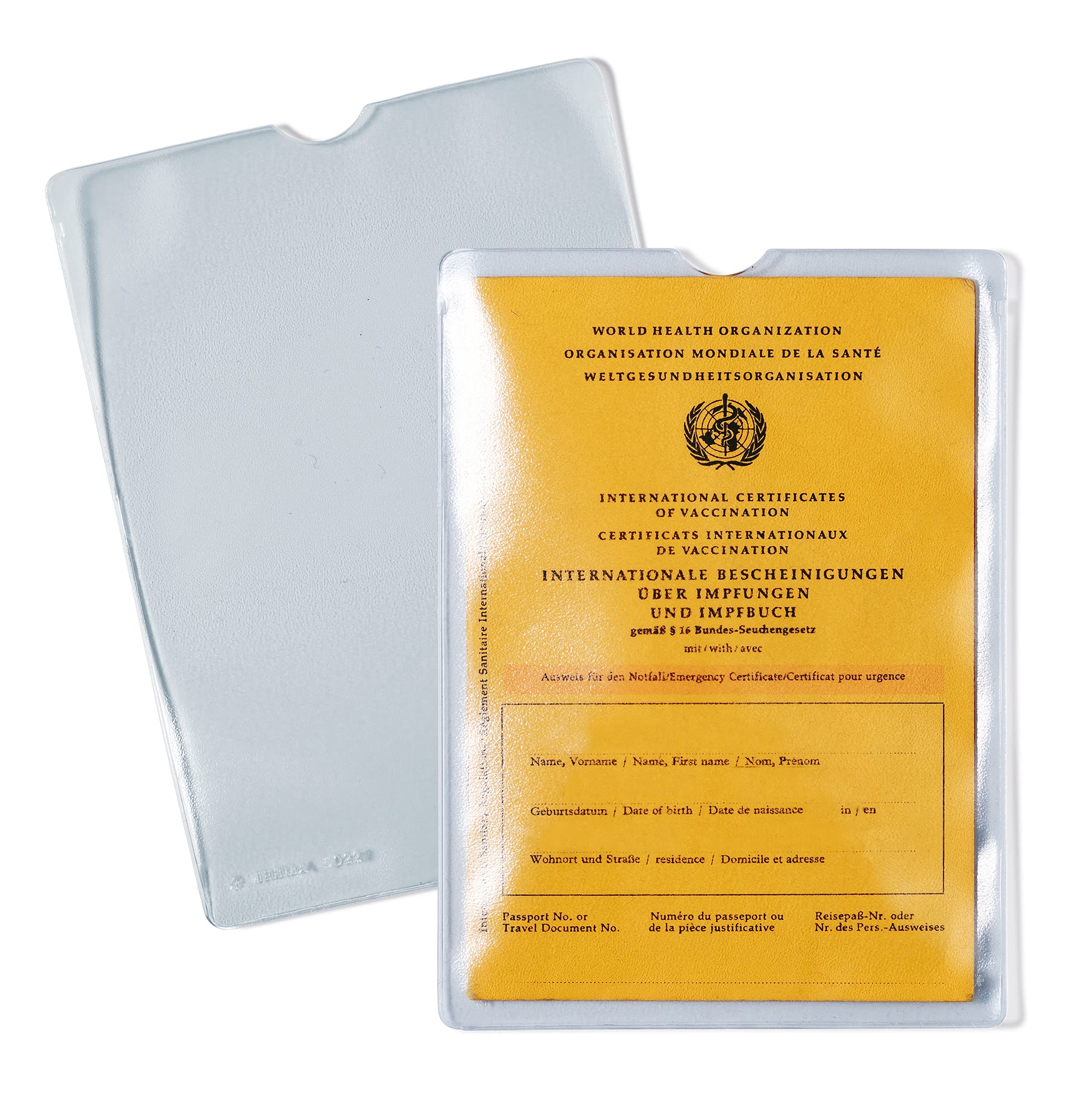 HERMA 5022 Transparent Identity Card Covers, Pack of 25, Vaccination Certificate Cover for Old Vaccination Card, Vaccination Book, ID Holder for Protection for Money Books, Documents in DIN A6 Format,