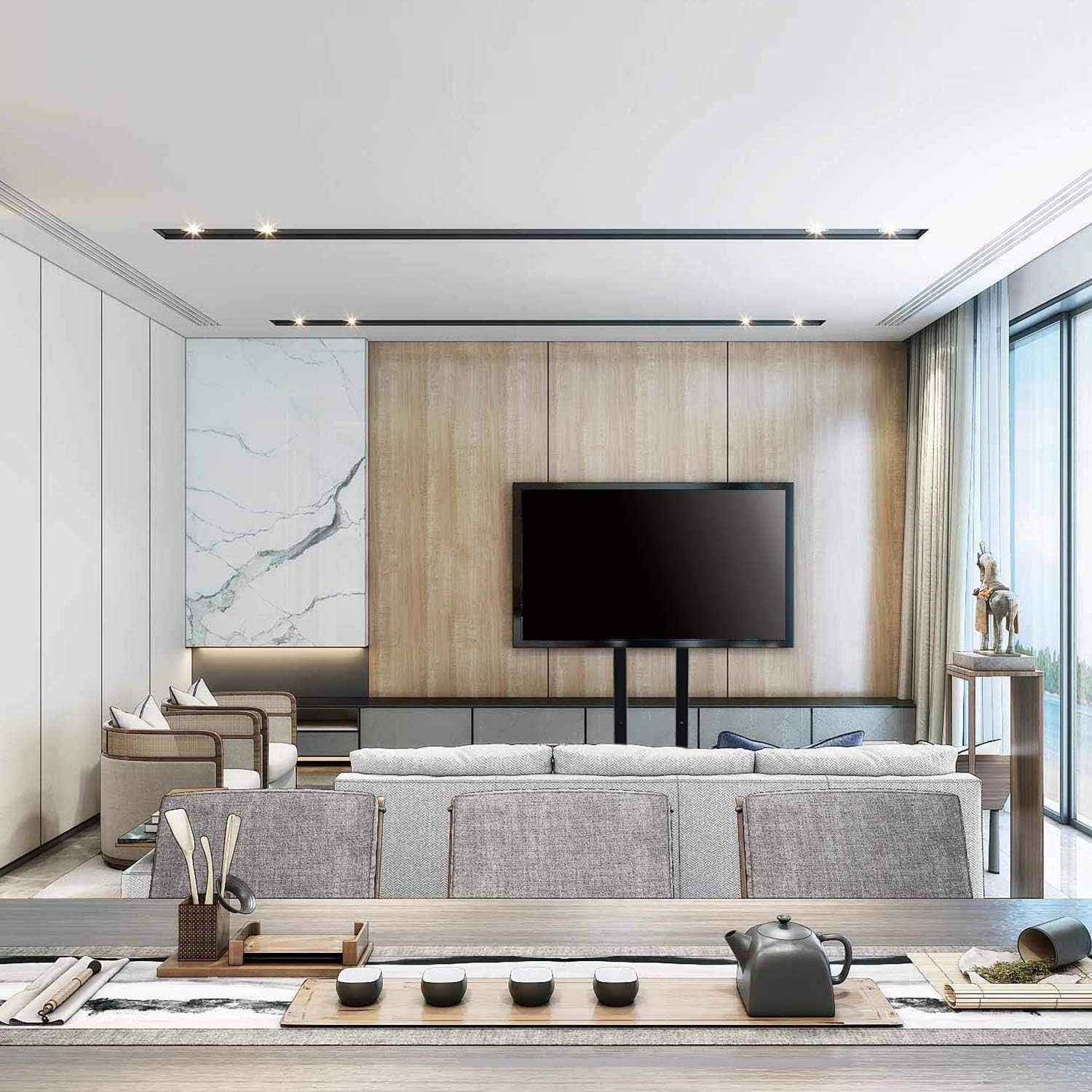 Mobile TV Stand TV Cart with Height Adjustable Shelf Rolling Casters and Flat Screen Mount for 32" to 65" LCD LED OLED Plasma Flat Panel Screens Curved TV with Max VESA Size 600x400mm : Office Products