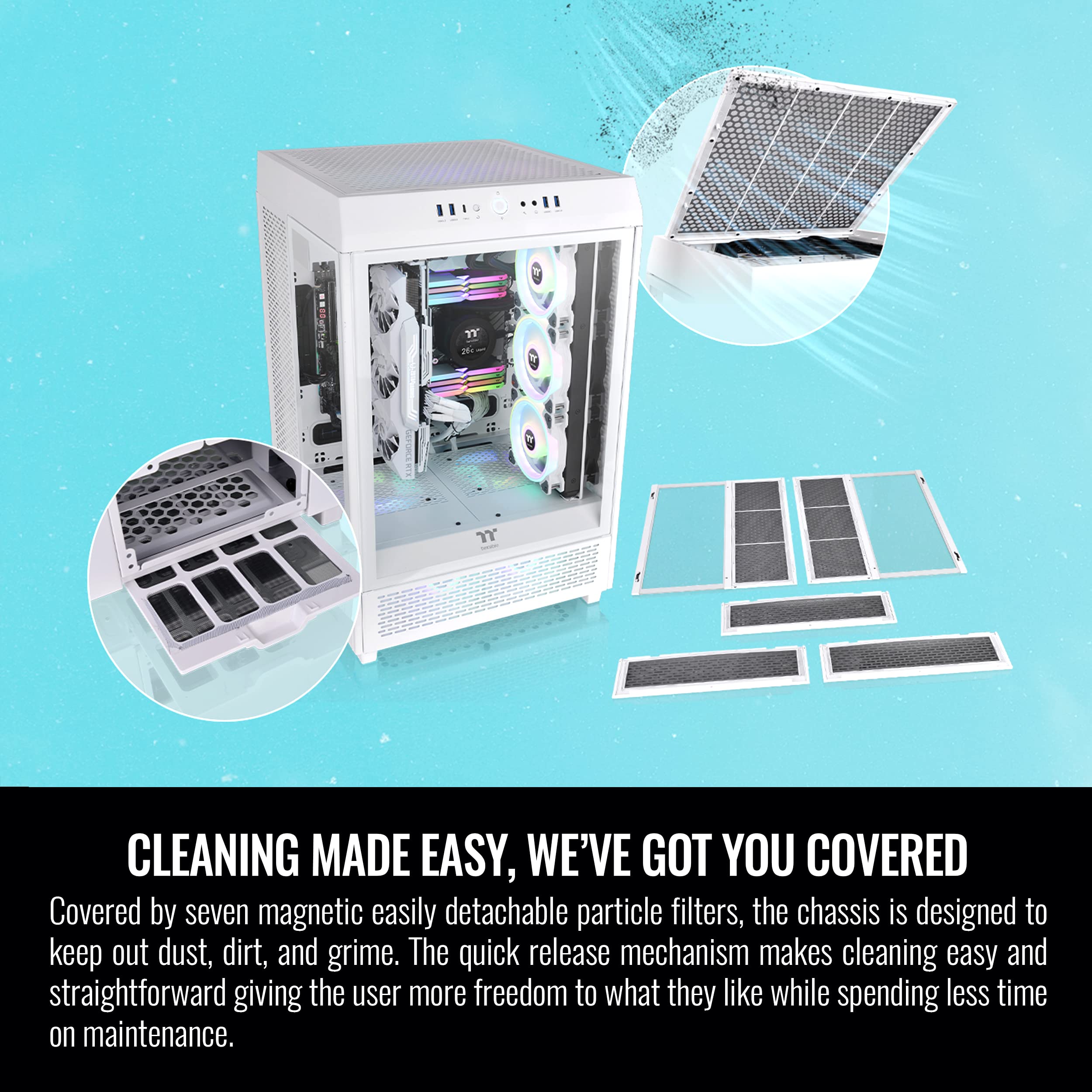Thermaltake Tower 500 Snow Edition Vertical Mid-Tower Computer Chassis Supports E-ATX CA-1X1-00M6WN-00