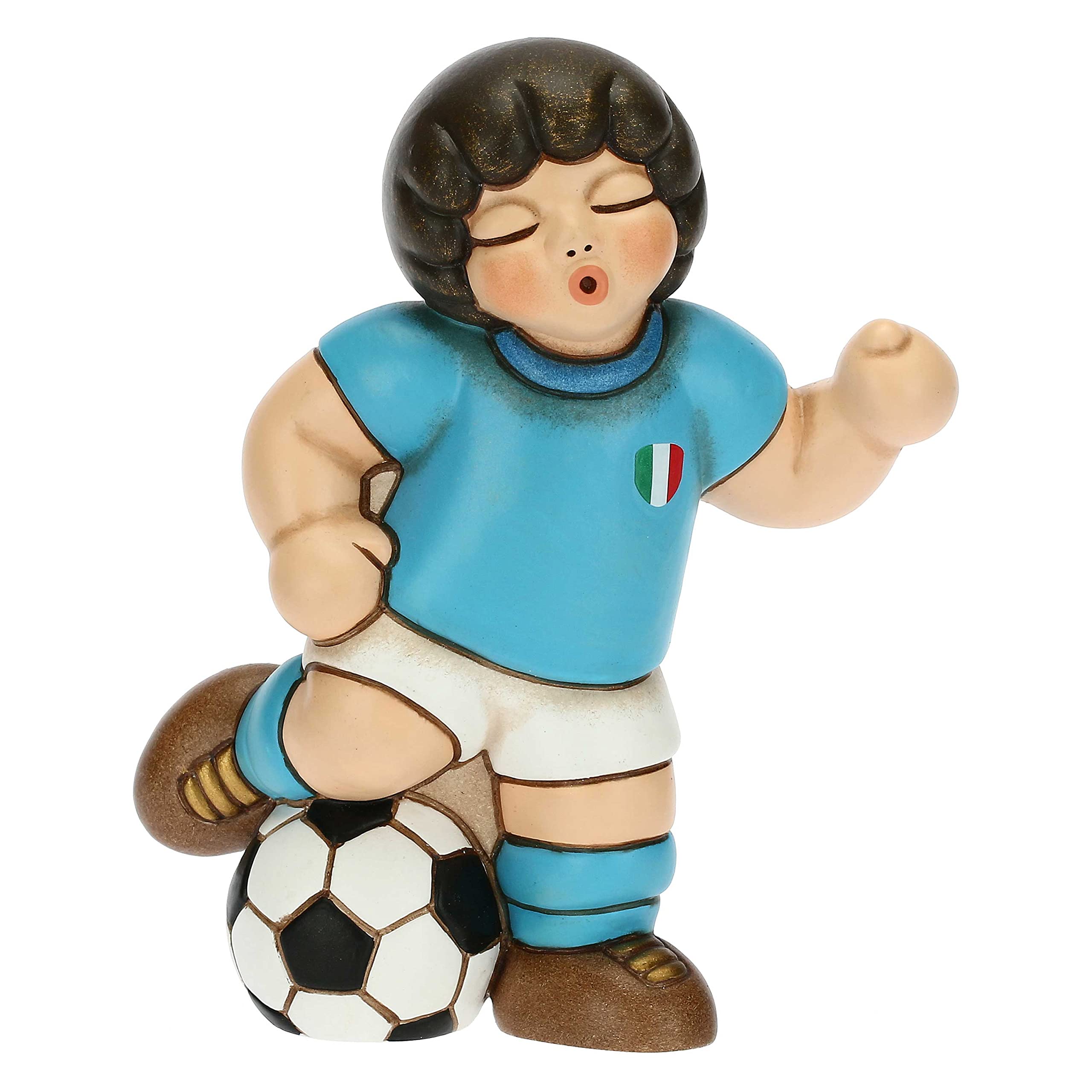 THUN - Baby Blue Football Player - Wedding Favors, Communion Favors - Ceramic - 11 cm h