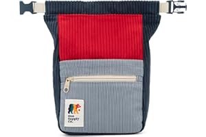 Oso Supply Co - Retro Corduroy Bouldering Bucket, Large Size Freestanding Chalk Bag for Rock Climbing, Magnetic Roll Down Closure, Dual Brush Loops, Zippered Pockets and Pouch