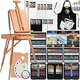 188Pcs All-in-One Art Painting Kit with French Easel, 96 Acrylic, Watercolor & Oil Paint Set, Complete Art Supplies Painting Set for Adults, Artists, Beginners