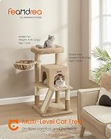 Feandrea Cat Tree Tower Widened Perch Large Cats Camel PCT051K03V1 view 2