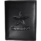 NFL Siskiyou Sports Mens Dallas Cowboys Embossed Leather Tri-fold Wallet One Size Black