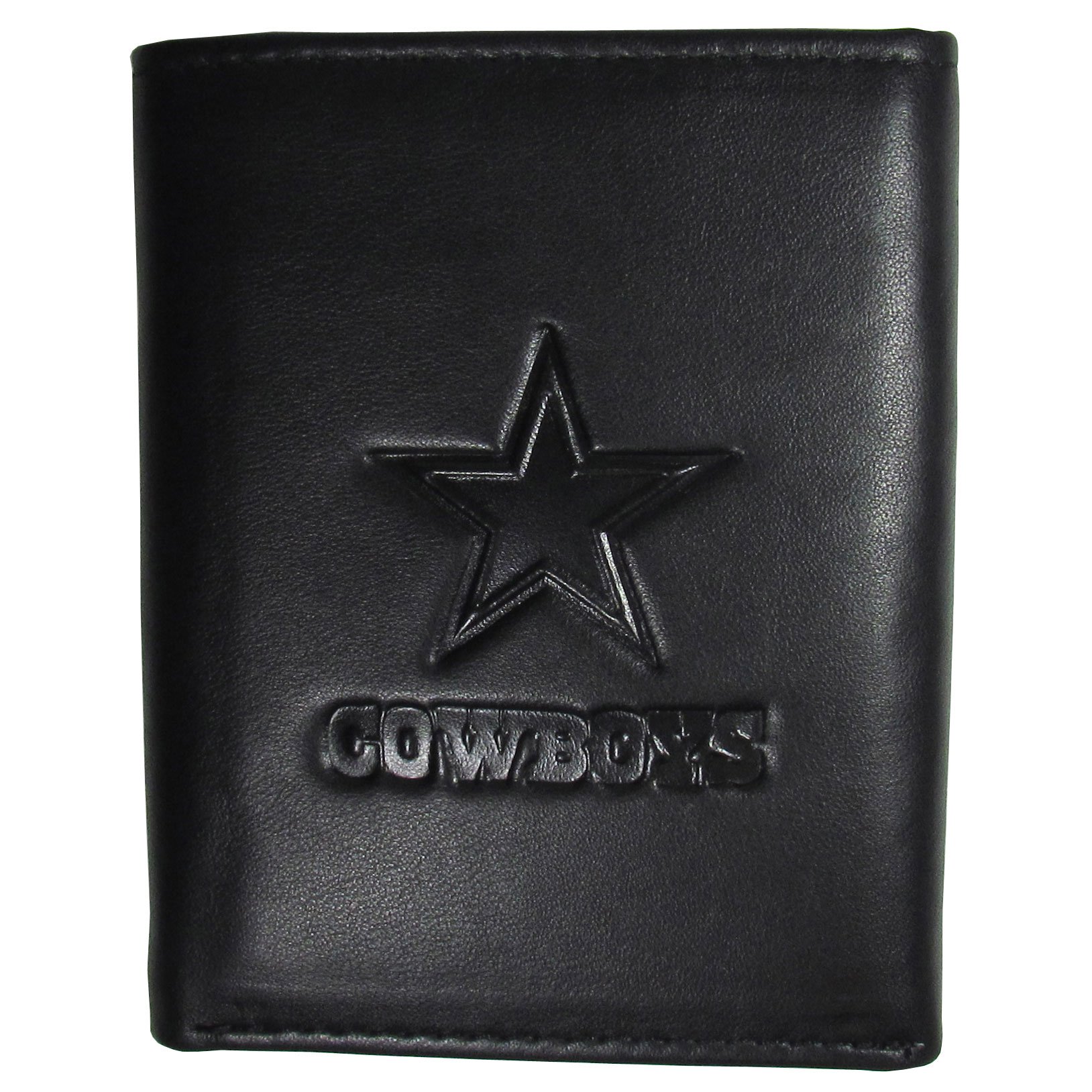 Siskiyou Sports NFL Mens Dallas Cowboys Embossed Leather Tri-fold Wallet One Size Black