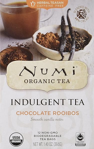 NUMI INDULGENT TEA CHOCOLATE ROOIBOS, ORGANIC, 12 COUNT