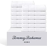 Tommy Bahama - Washcloths, Soft & Absorbent Cotton Towels, Fade Resistant, Oeko-Tex Certified (Island Retreat White, 12 Piece)