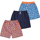BCOOL 2 or 3-Pack Boys Swim Trunks, Kids Quick Dry Swimming Shorts with Liner - Solid/Printed Swimwear