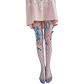 Ulalaza Sparkle Hollow Out Letter Nude Colorful Rhinestone Hot Drilling Fishnet Pantyhose Tights for women Luminous