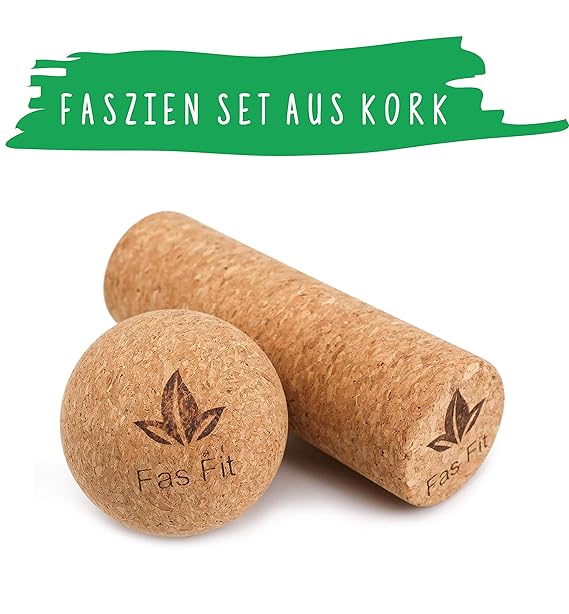 Faszien Fitness Sets aus Kork: Duoball, Faszienball und Faszienrolle (auch einzeln erhältlich)