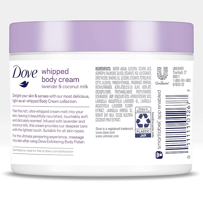 dove body cream lavender & coconut milk