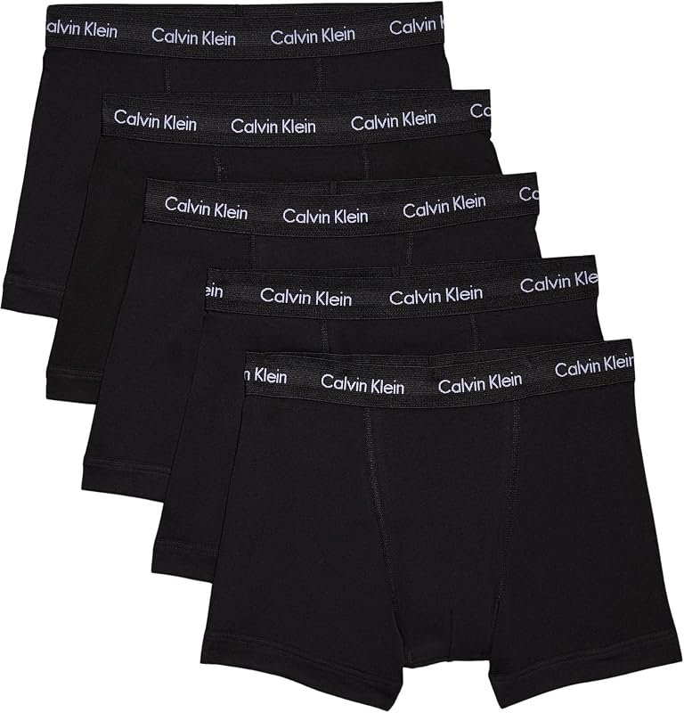 Boxer Homme Lot De 5 Caleçon Coton Stretch, Noir (Black W Black Wb), XS