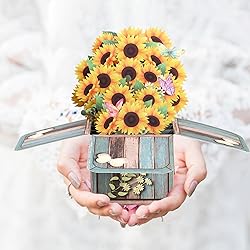 Giiffu 3D Sunflower Pop-Up Greeting Card with