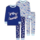 DAUGHTER QUEEN Boys Pajamas 4 Pieces Long Set 100% Cotton Sleepwear Size 18 Months-12 Years
