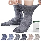Bulinlulu Diabetic Socks for Men Women,6 Pairs Bamboo Viscose Non Binding Ankle Diabetic Socks for Women Men Size 9-11 13-15