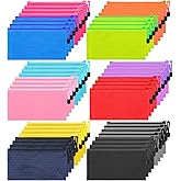 Caeuiciw 48 Pcs Oxford Pencil Pouch Bulk, Waterproof Pencil Bags with Zipper, Small Organizing Bags in 12 Colors for Classroom,Office Supplies Storage and Travel Accessories