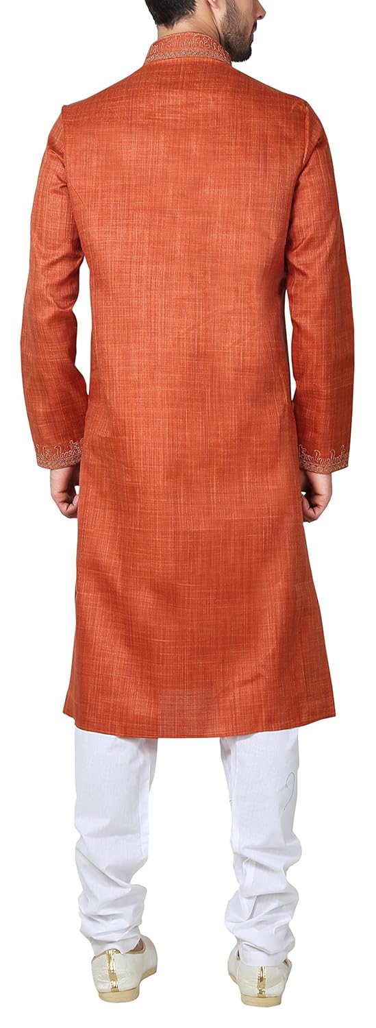 indian poshakh men's linen cotton kurta and pyjama