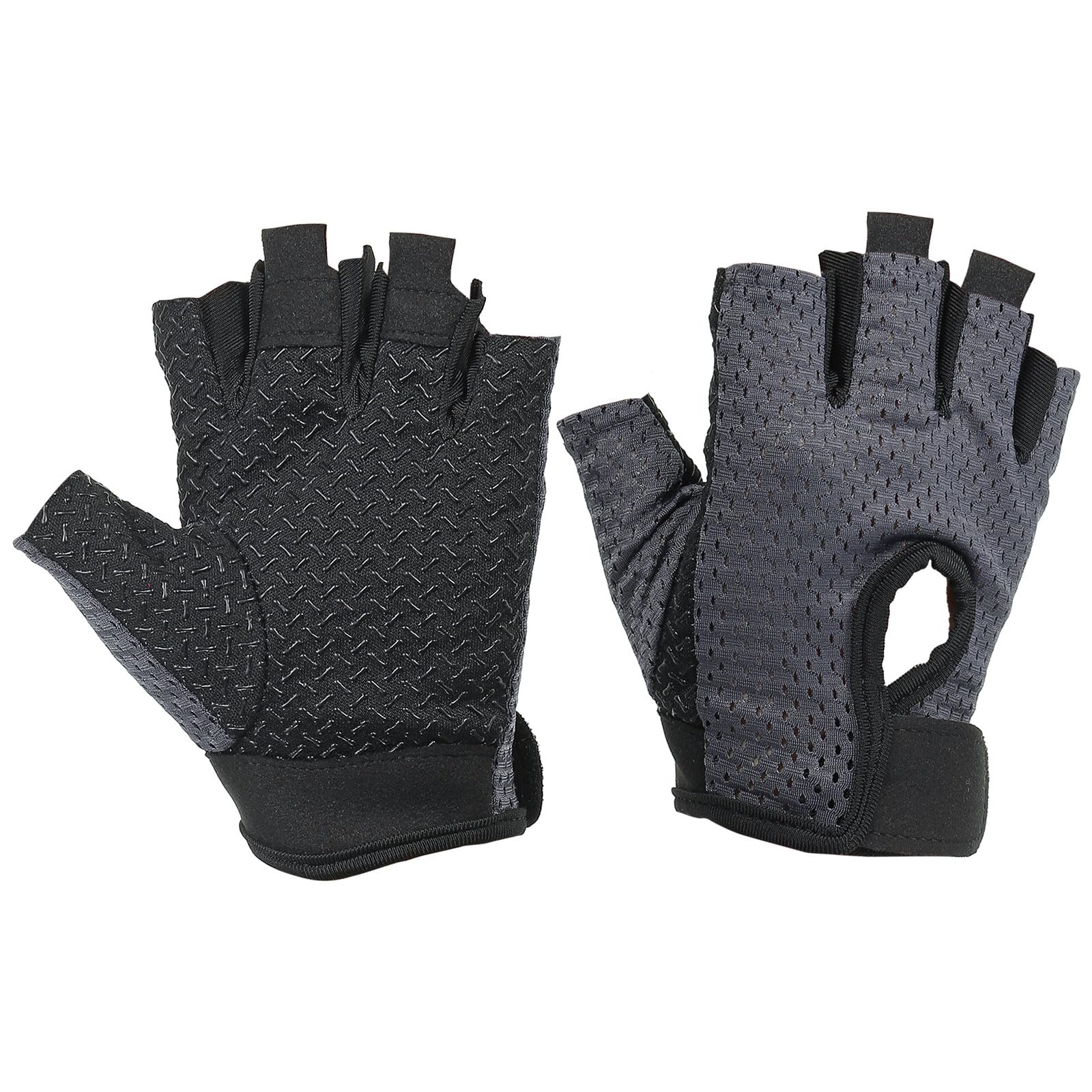 PATIKIL Fishing Gloves, 1 Pair Breathable Fingerless Sun Protection Gloves for Men Women Rowing Kayaking Cycling Hiking, Grey (XL Size)