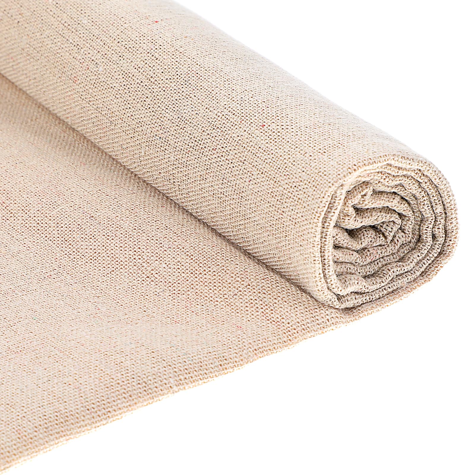 Photo 1 of 1.64 Yard Linen Needlework Fabric 20% Cotton Muslin Fabric 59x23" Plain Solid Colour Linen Fabric Cloth Cotton Fabric Bleached Natural Unbleached for Sewing Clothing and Handicraft Production