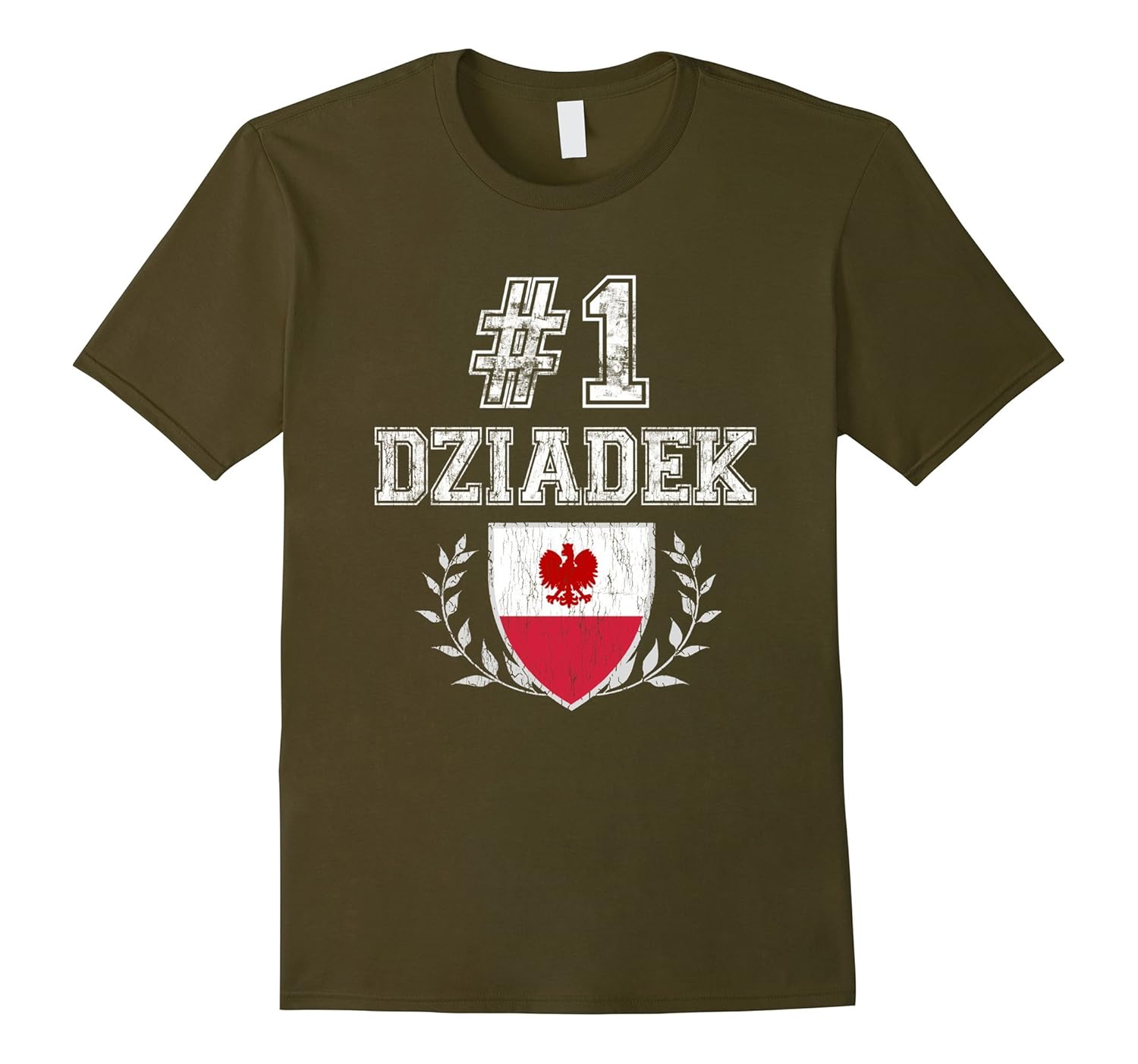 Mens Number One Dziadek! Vintage Polish Grandfather T-Shirt-anz