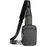 VADOO Sling Bag, Crossbody Bag with Zipper Lock, RFID Blocking & Water Resistant for Men and Women - Small Chest Pack for Tra