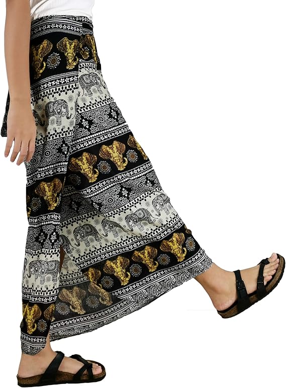 Amazon エスニック 巻きスカート アジアン ラップスカート レーヨン スカート 通販