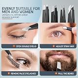 PORTENTUM Professional Tweezers for Facial Hair Stainless Steel 4 Pcs view 7