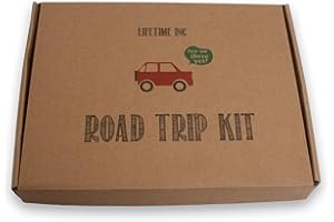 L LIFETIME Road Trip Travel Games Activities - Dry Erase Countdown Cards Map Reusable Markers Car Games On The Go for Family Kids Teen Girls Boys License Plate Hangman Tic Tac Toe Dots Battleship Airplane