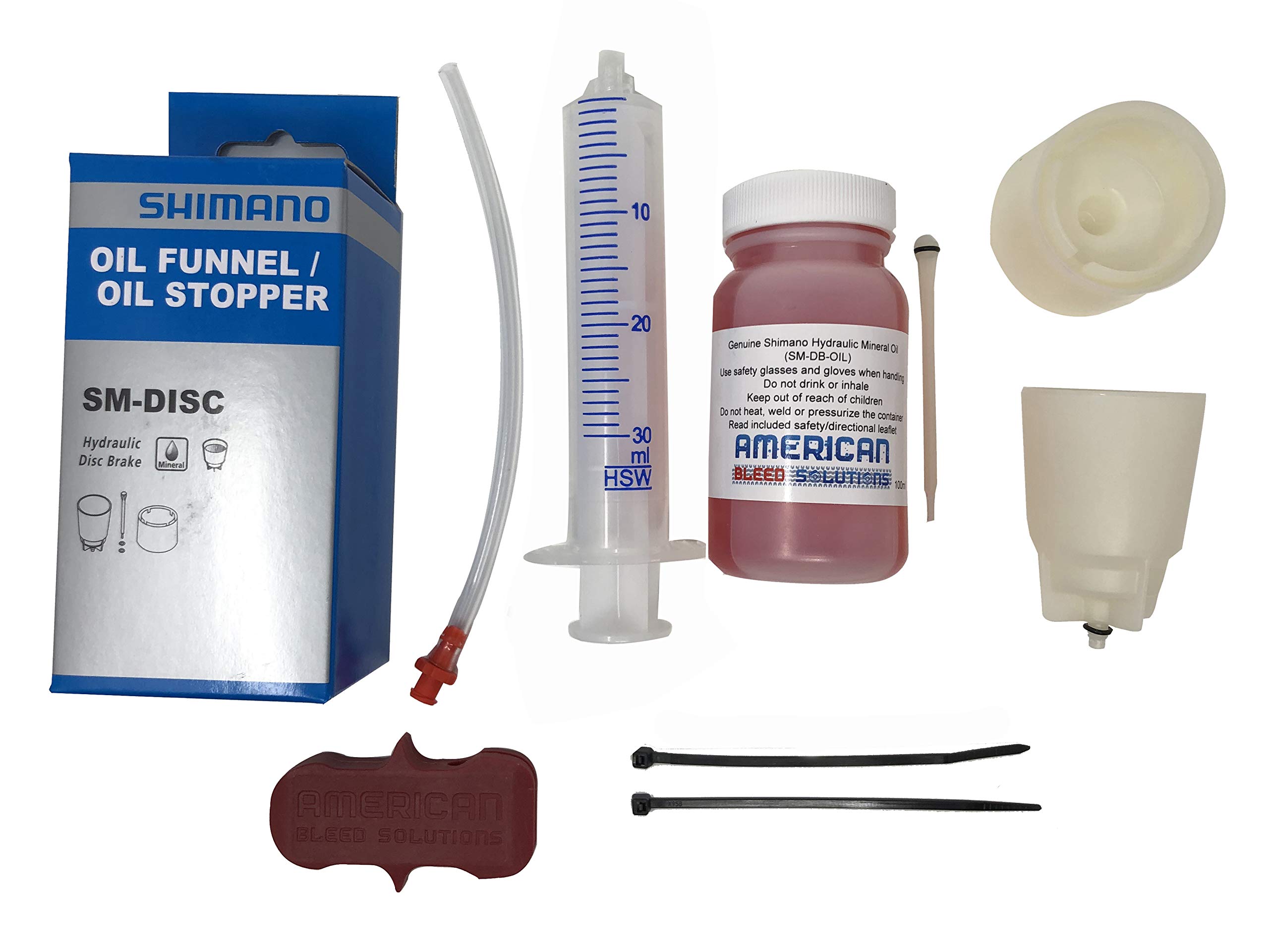 Shimano Bleed Kit 100ml Mineral Oil Fluid Funnel Stopper Bleed Kit 30ml Reusable Syringe