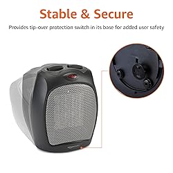 Amazon Basics Ceramic Space Heater, Portable Indoor