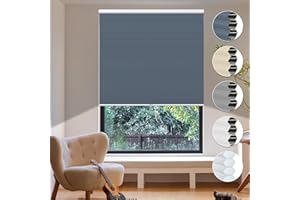 HOMEDEMO Blackout Cellular Shades Cordless, Honeycomb Shade Blinds, Thermal Insulated Noise Reduction for Windows Inside & Outside Mount Blue-Blackout 36" W x 64" H