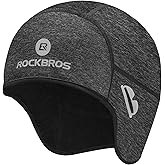 ROCKBROS Skull Cap Helmet Liner Winter Thermal Cycling Caps for Men Women Running Beanies Hat with Glasses Holes
