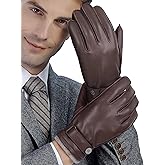 GSG leather gloves for men Sheepskin Classic Driving Gloves Winter Touchscreen Wool Lined Warm Gloves