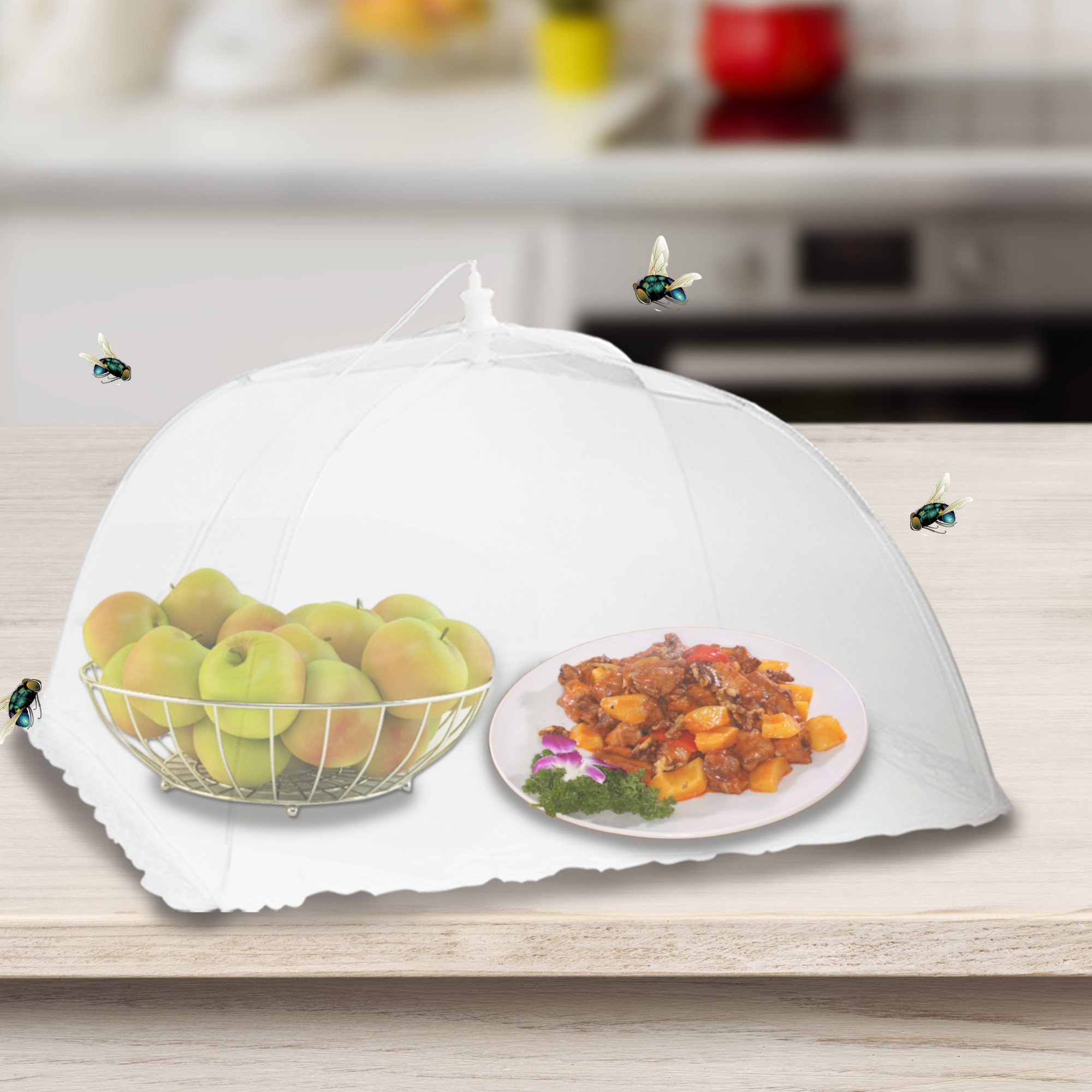 IPOW Pop Up Mesh Screen Umbrella Food Cover Tent,17 Inches Reusable and