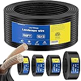 ZONEGRACE 50FT 12 Gauge Low Voltage Landscape Wire 12/2, ETL Listed Landscape Lighting Wire, Stranded Pure Copper (65×0.254mm