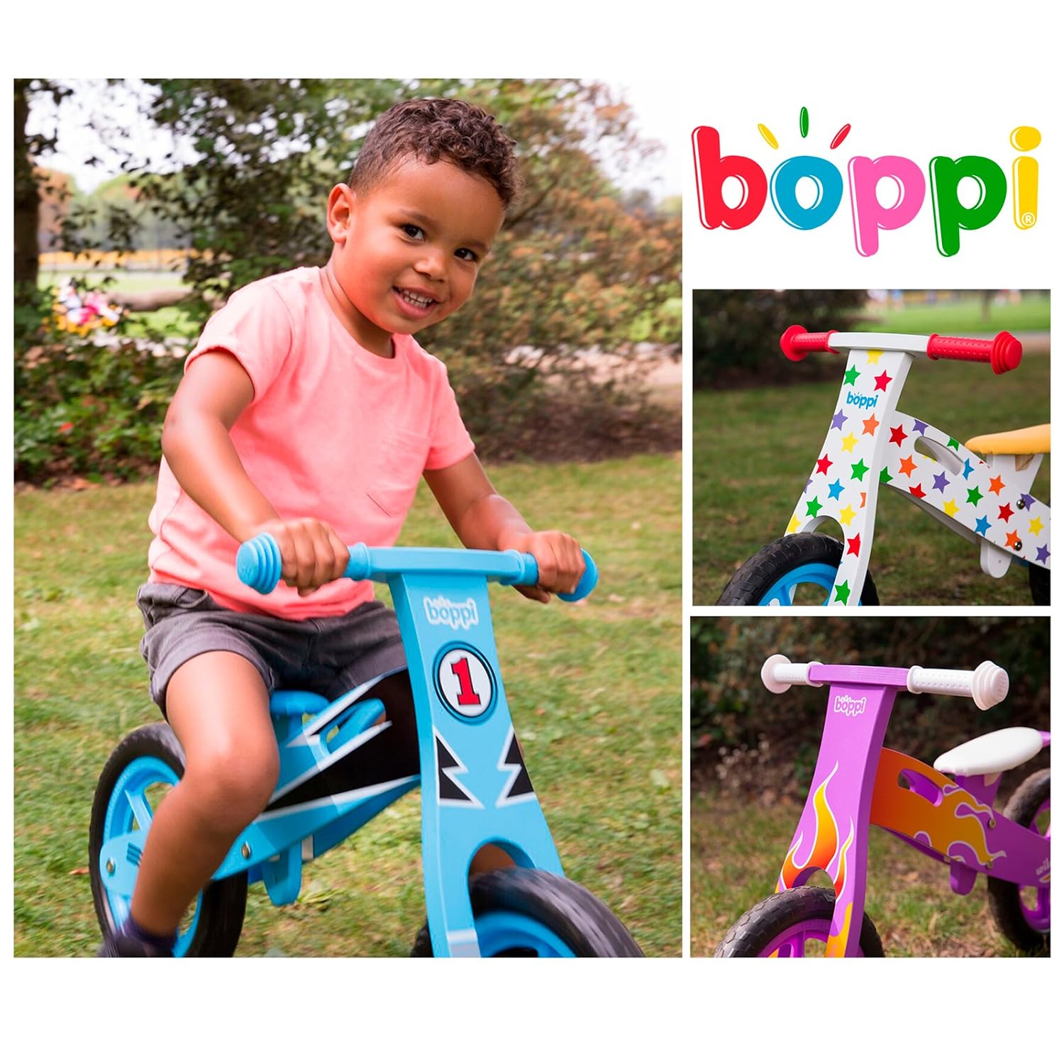 Sport e giochi all'aperto boppiÂ® Bici senza pedali in legno 2-5 anni Fiori  Verdi e Arancione urban-earth.co.uk