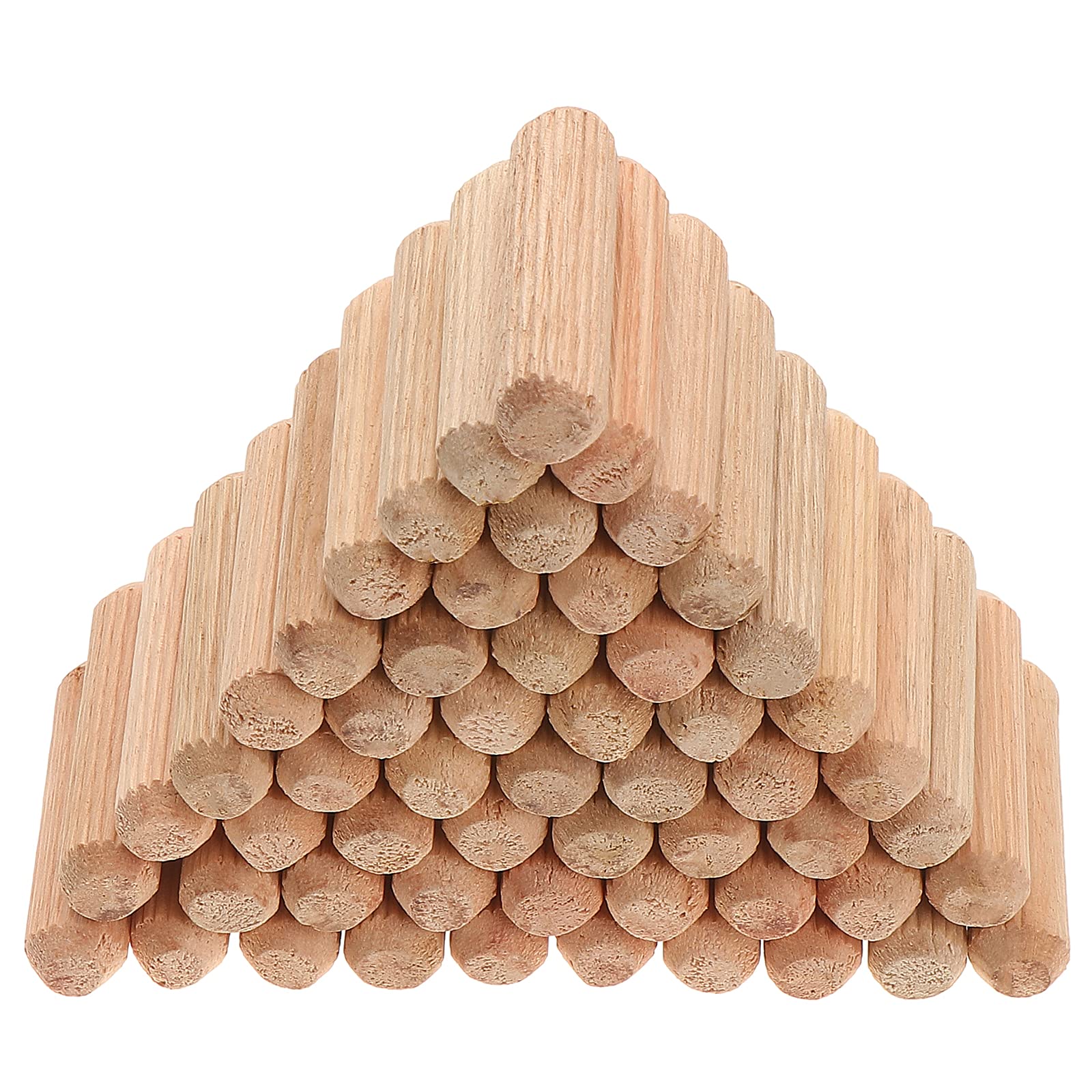 Faankiton 400 Pieces Wooden Dowel Pins 10x40mm, Straight Grooved Wooden Dowels Set with Bevelled End, Fluted Eucalyptus Hardwood Dowels, Wood Plugs for Furniture, Woodworking, and Crafting