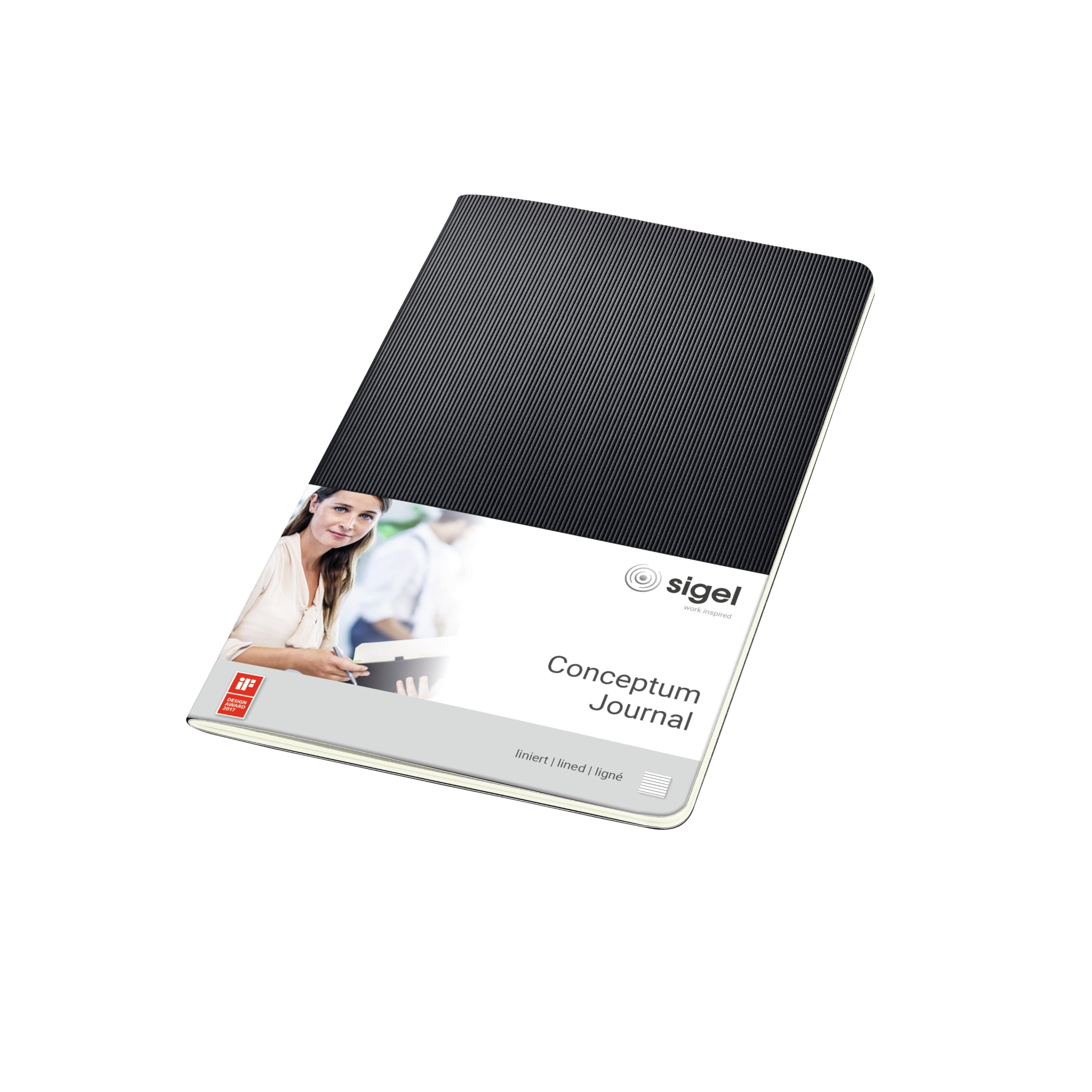 SIGEL CO863 Journal, approx. A5, lined, softcover, Black - Conceptum