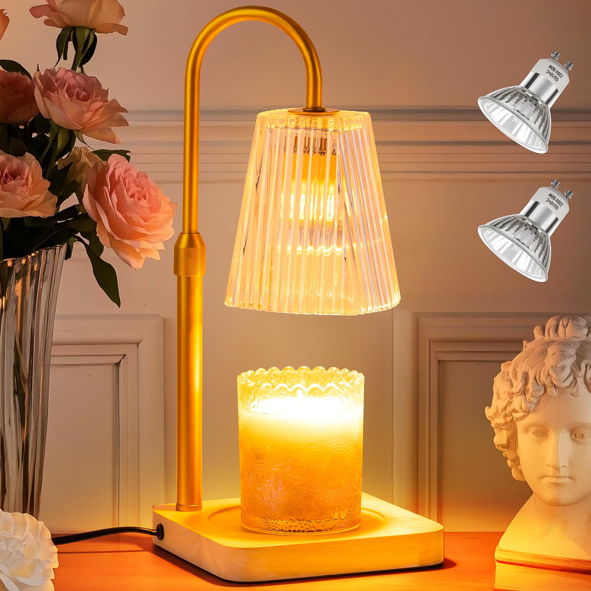 Candle Warmer Lamp with Timer and 2 Bulbs