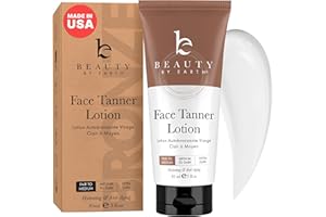 BEAUTY BY EARTH USA Made with Natural & Organic Ingredients Face Tanner - Face Self Tanning Lotion, Non Toxic Self Tanner for Face, Gradual Tan Lotion, Sunless Moisturizer for Fake Tan for Women & Men