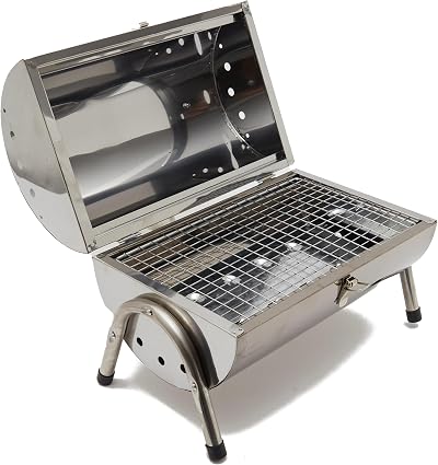 Hi-Gear Stainless Steel Double Sided BBQ, Portable & Compact for Camping